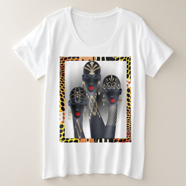 African Art Plus Size T-Shirt (Design Front)
