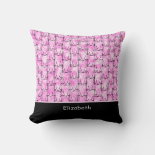 African Art, Silhouette Tropical Coconut Trees Throw Pillow