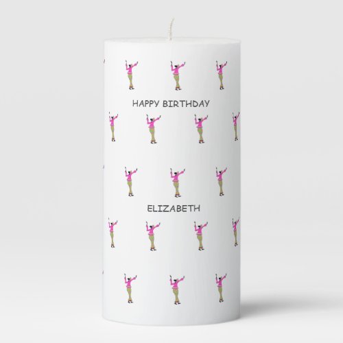 African Art Special Lady Happy Birthday Pillar Candle