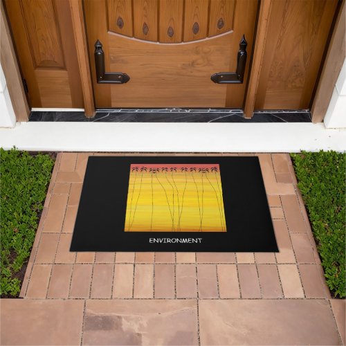 African Art Sunset and Environment Doormat