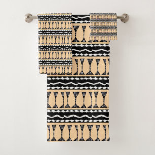 African Art, Traditional Pttern Bath Towel Set