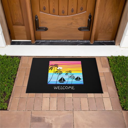 African Art Tropical Sailing Doormat