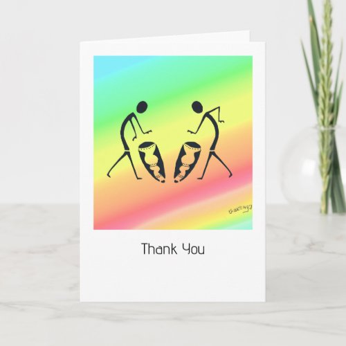 African Art Vibrant Colors Thank You Card