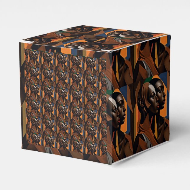 African art. Women looking at the front Favor Boxes (Front Side)