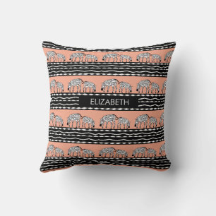 African Art, Zebras Pattern Yellow Throw Pillow