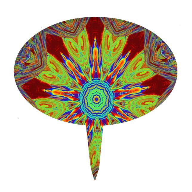 African Asian European ethnic pattern Cake Topper (Front)