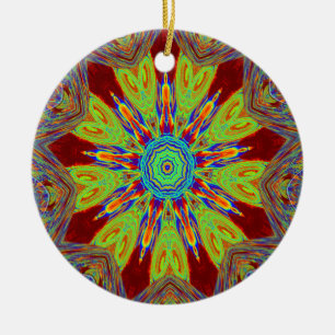 African Asian European ethnic pattern Ceramic Ornament