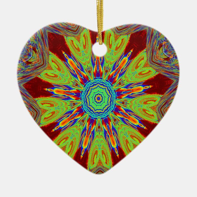 African Asian European ethnic pattern Ceramic Ornament (Front)