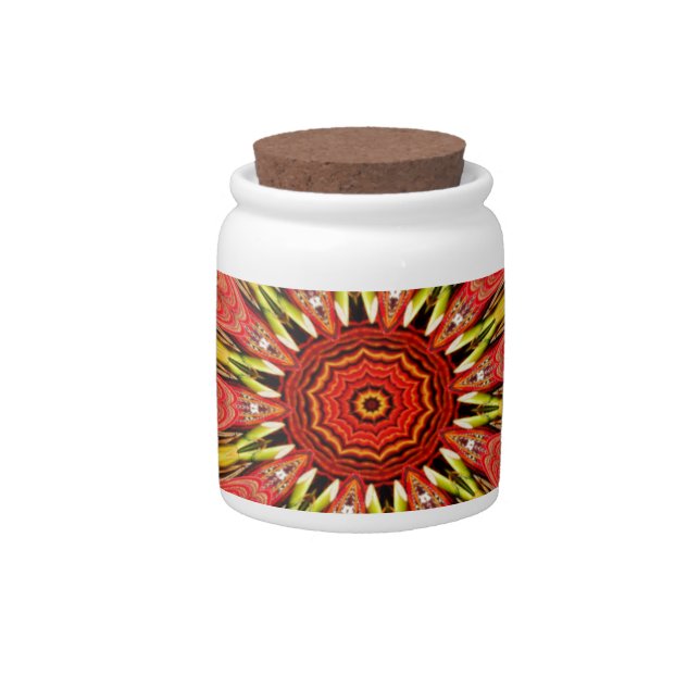 African Asian traditional edgy pattern Candy Jar (Front)