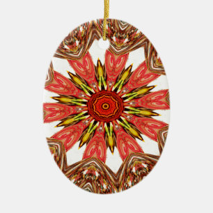 African Asian traditional edgy pattern Ceramic Ornament