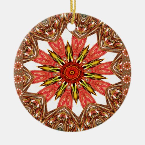 African Asian traditional edgy pattern Ceramic Ornament
