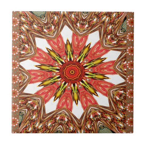 African Asian traditional edgy pattern Ceramic Tile