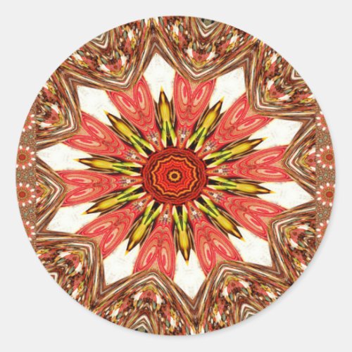 African Asian traditional edgy pattern Classic Round Sticker