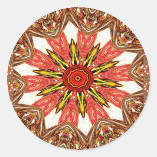 African Asian traditional edgy pattern Classic Round Sticker