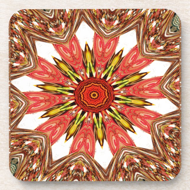 African Asian traditional edgy pattern Coaster (Front)