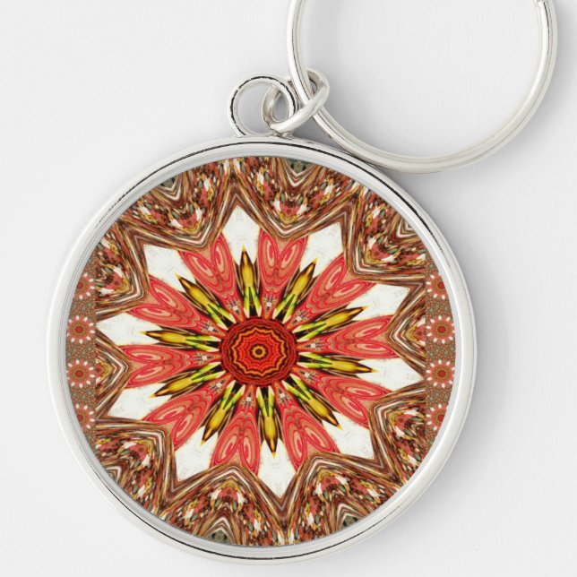 African Asian traditional edgy pattern Keychain (Front)