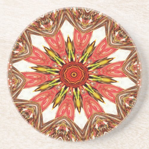 African Asian traditional edgy pattern Sandstone Coaster