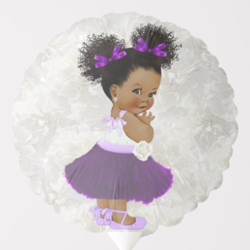 African Baby Girl PurpleLavenderSilver Balloon