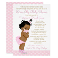 African Baby Girl With Mask Drive By Baby Shower Invitation