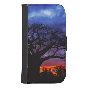 African baobab tree, Adansonia digitata, 2 Wallet Phone Case For Samsung Galaxy S4