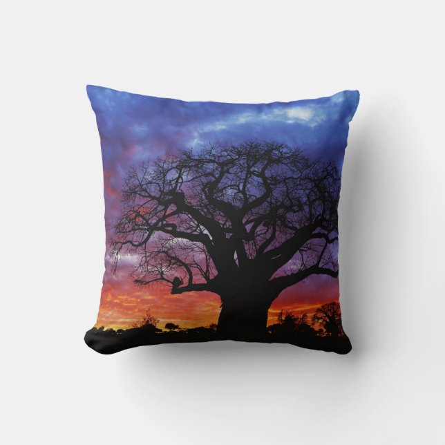 African baobab tree, Adansonia digitata, 2 Throw Pillow (Front)
