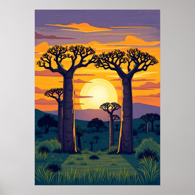 African Baobab Trees Poster (Front)