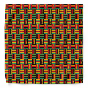 African Basket Weave Pride Red Yellow Green Black Bandana