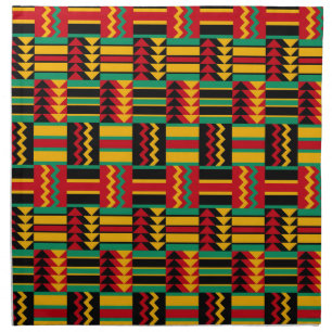 African Basket Weave Pride Red Yellow Green Black Cloth Napkin