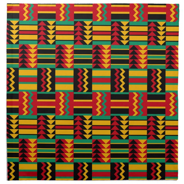 African Basket Weave Pride Red Yellow Green Black Cloth Napkin (Front)