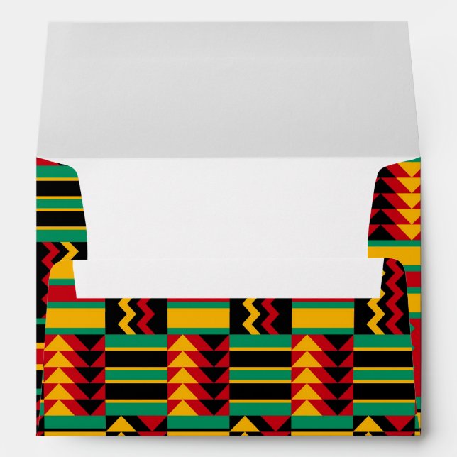 African Basket Weave Pride Red Yellow Green Black Envelope (Back (Bottom))