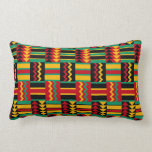 African Basket Weave Pride Red Yellow Green Black Lumbar Pillow
