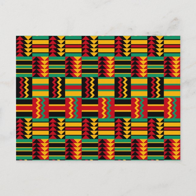African Basket Weave Pride Red Yellow Green Black Postcard (Front)