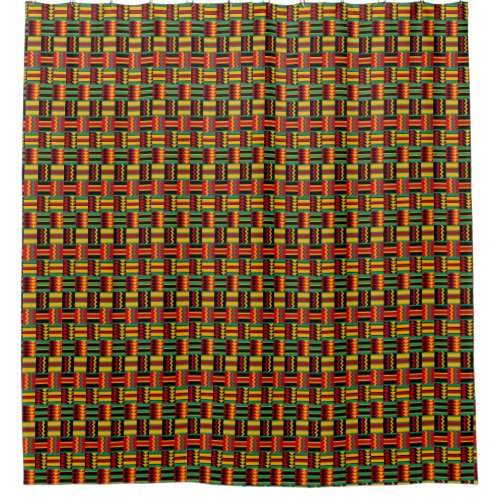 African Basket Weave Pride Red Yellow Green Black Shower Curtain