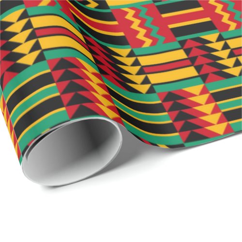 African Basket Weave Pride Red Yellow Green Black Wrapping Paper