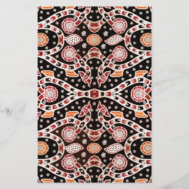 African Batik Climbing Ivy Stationery (Front)