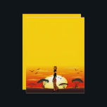 African Beautiful Woman Silhouette on African Suns Letterhead<br><div class="desc">Beautiful Woman African Silhouette dressed with Wax traditional Fabric Dress,  carrying a hand made decorated jar,  Walking in the Amazing Nature of the African Savanna,  on a warm and Peaceful Sunset. Original Vector Illustration Copyright BluedarkArt TheChameleonArt.</div>