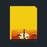 African Beautiful Woman Silhouette on African Suns Letterhead<br><div class="desc">Beautiful Woman African Silhouette dressed with Wax traditional Fabric Dress,  carrying a hand made decorated jar,  Walking in the Amazing Nature of the African Savanna,  on a warm and Peaceful Sunset. Original Vector Illustration Copyright BluedarkArt TheChameleonArt.</div>