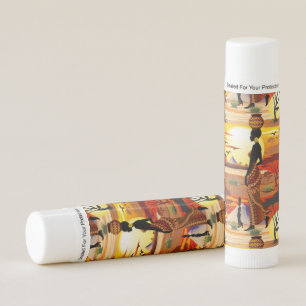 African Beautiful Woman Silhouette on African Suns Lip Balm