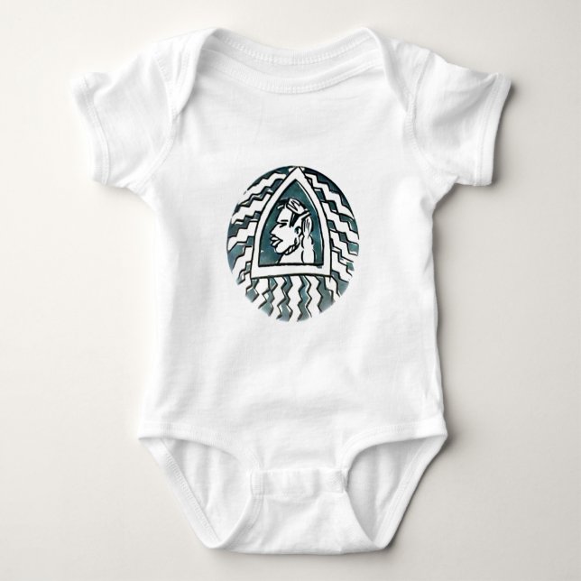 African Beauty Bongo Maasai Portrait Tribal Art   Baby Bodysuit (Front)