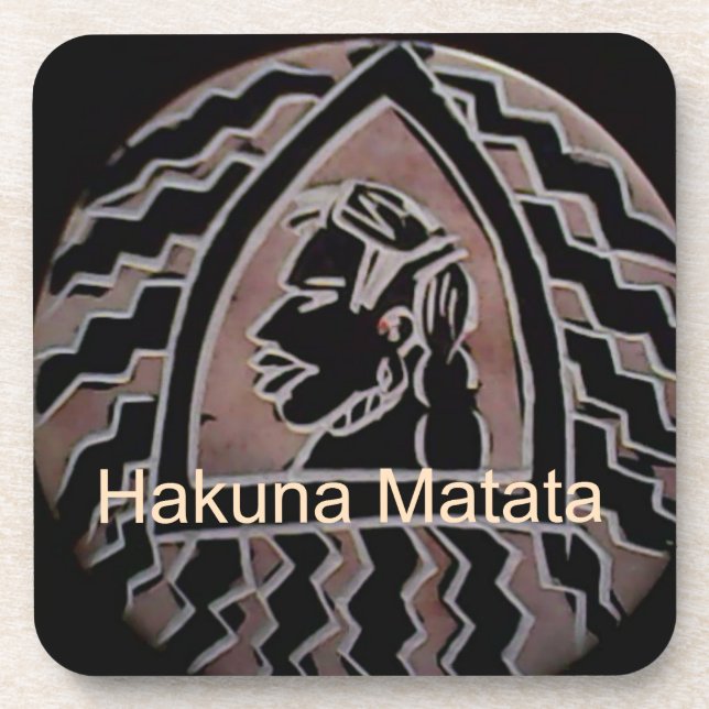 African Beauty: Bongo Maasai Portrait Tribal Art Beverage Coaster (Front)