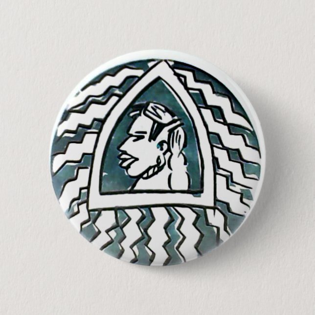 African Beauty Bongo Maasai Portrait Tribal Art  Button (Front)