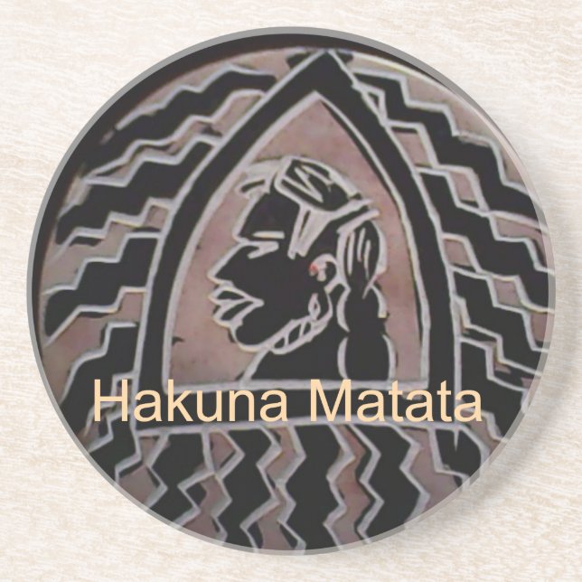 African Beauty: Bongo Maasai Portrait Tribal Art Drink Coaster (Front)
