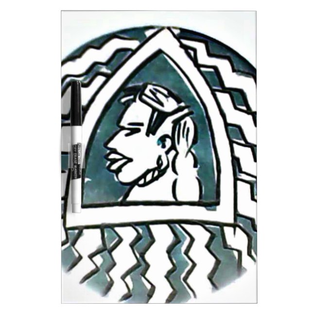 African Beauty Bongo Maasai Portrait Tribal Art  Dry Erase Board (Front)