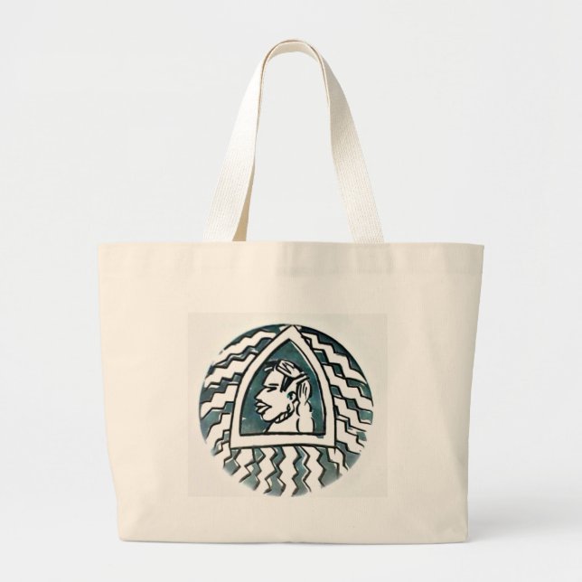 African Beauty Bongo Maasai Portrait Tribal Art  Large Tote Bag (Front)