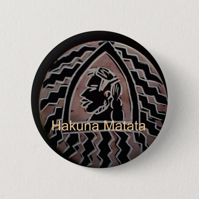 African Beauty: Bongo Maasai Portrait Tribal Art Pinback Button (Front)