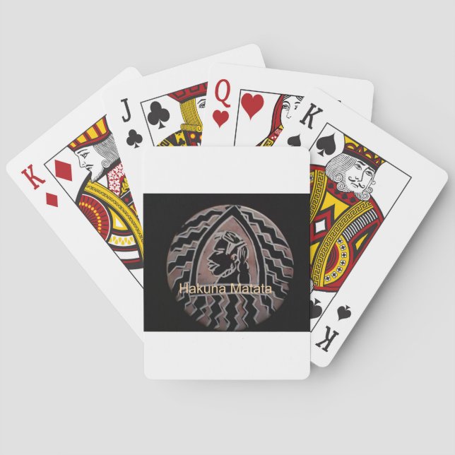 African Beauty: Bongo Maasai Portrait Tribal Art Poker Cards (Back)