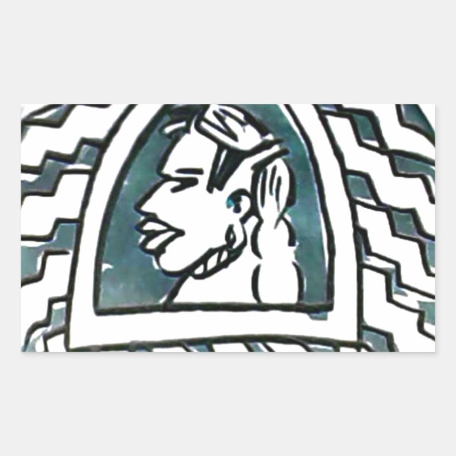 African Beauty Bongo Maasai Portrait Tribal Art  Rectangular Sticker (Front)