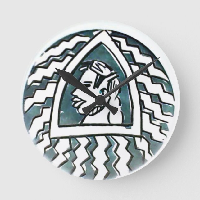 African Beauty Bongo Maasai Portrait Tribal Art  Round Clock (Front)