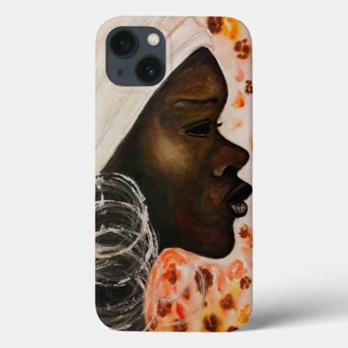 African Beauty Girl _ Watercolor Painting iPhone 13 Case
