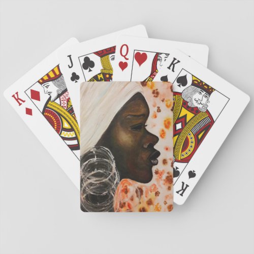 African Beauty Playing Cards Woman Face Painting